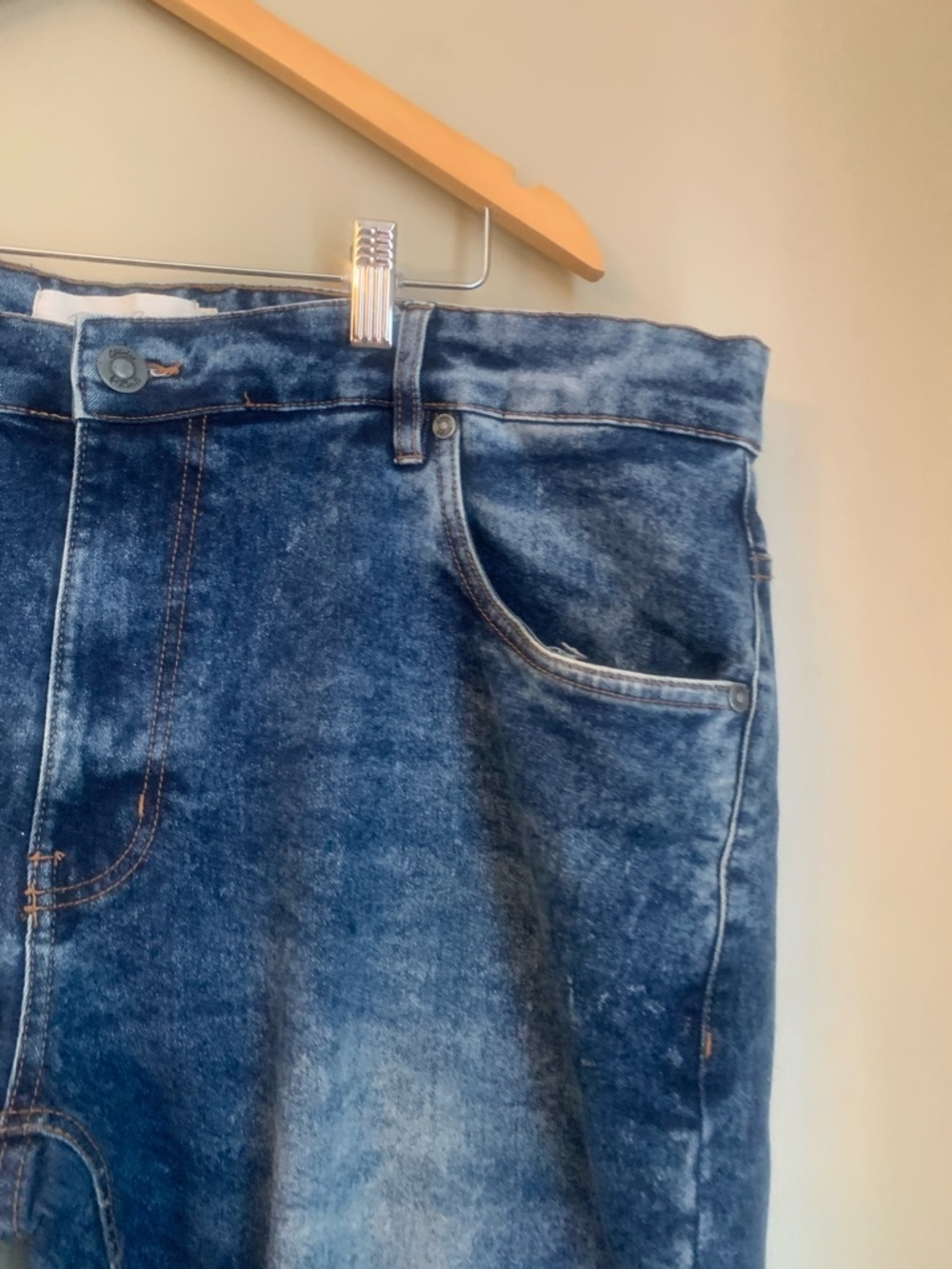 Men's Stitches And Rivets Jeans Size 42/30 Straight Fit Blue Dark Wash - Picture 4 of 11